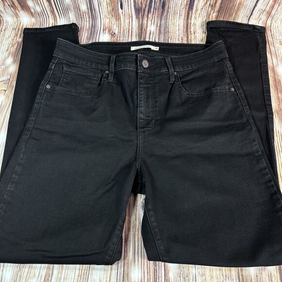 Levi's 721 HIGH RISE SKINNY Womens Size 31 Black Jeans Denim Pants 30x28 - Picture 2 of 11